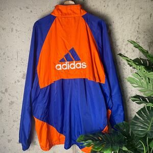 Vintage Adidas Two Tone Windbreaker 90s White Tag XL Zip Up Jacket